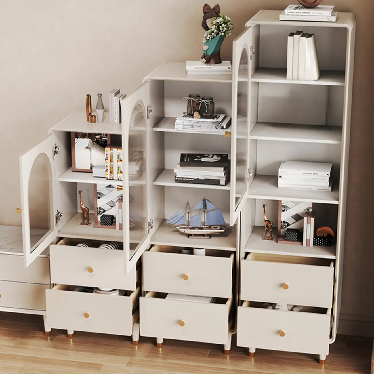 Wooden Free Standing Storage Cabinet with Scandinavian Style  Image - 2 | homeyfad