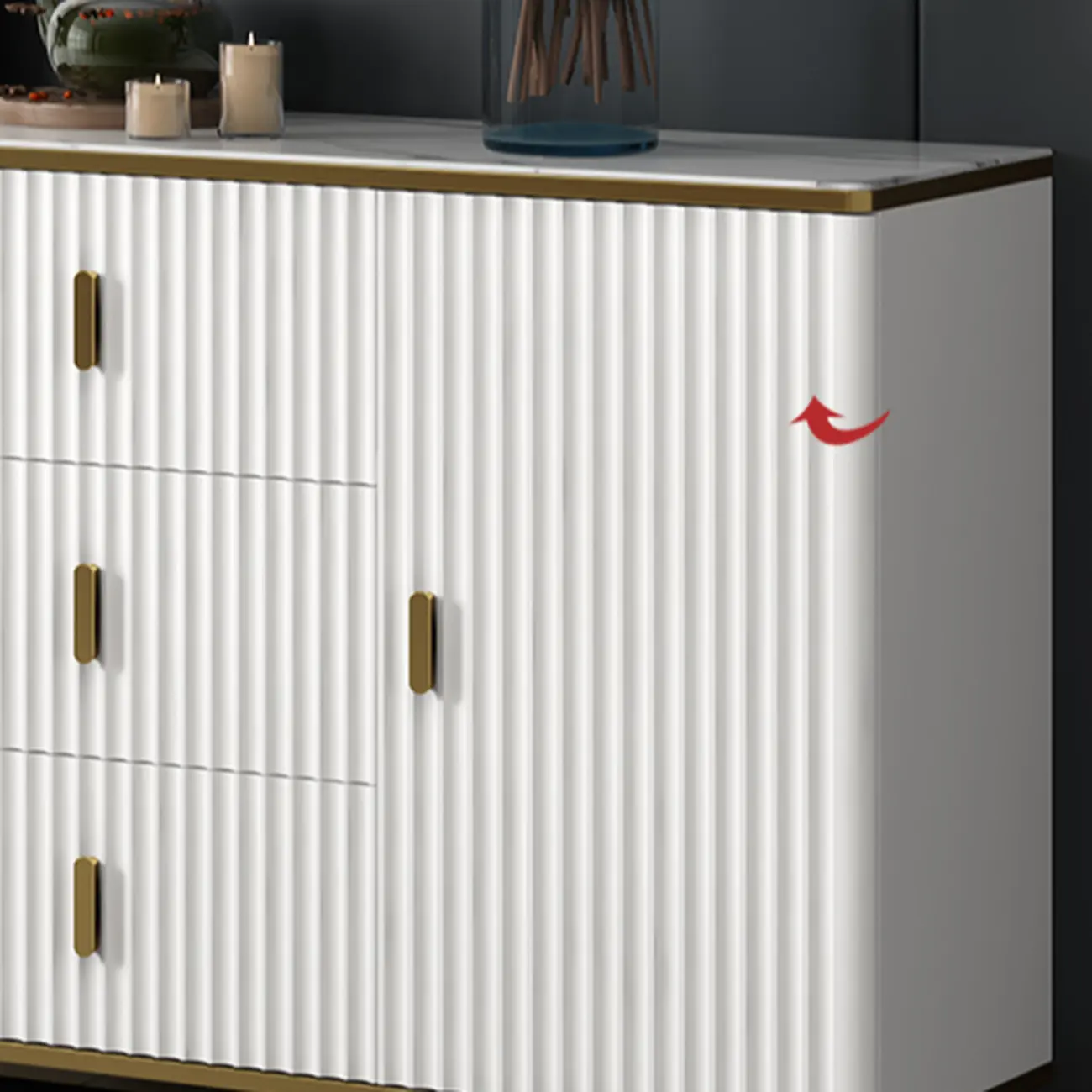 Glam Wooden Living Room Cabinet with Multiple Drawers Image - 7 | homeyfad