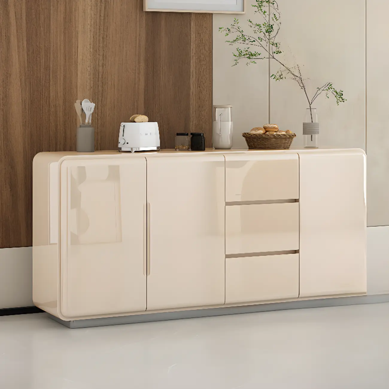 Scandinavian White Sideboard with Drawers & Cabinets Image - 1 | homeyfad