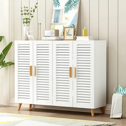 Modern Wooden Ventilated Storage Cabinet with Straight Legs Image - 6