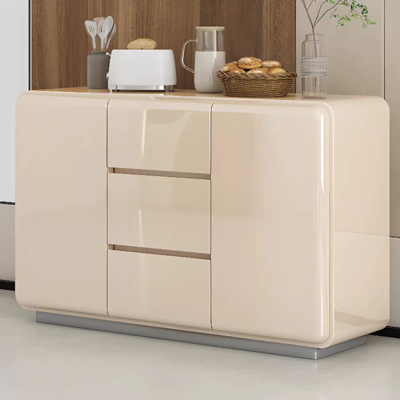 Scandinavian White Sideboard with Drawers & Cabinets Image - 2 | homeyfad