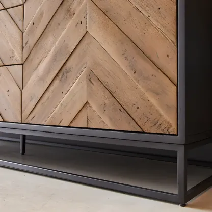 3 Drawers Modern Pine Storage Cabinet for Living Room Image - 8