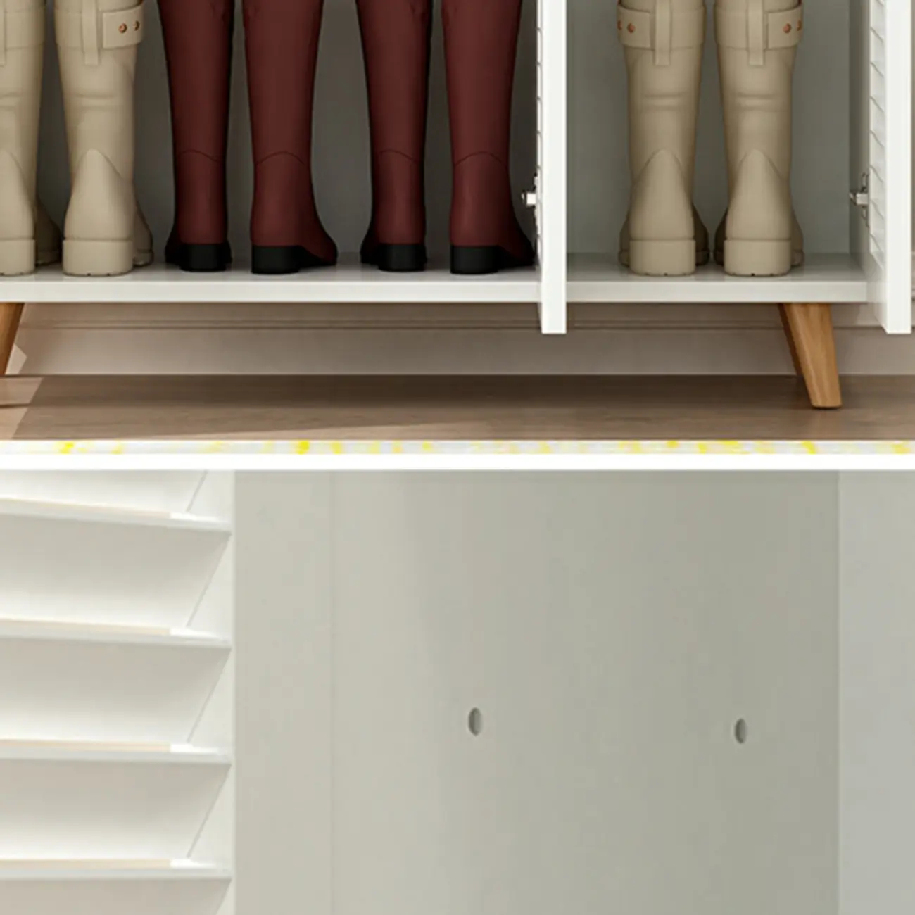 Modern Wooden Ventilated Storage Cabinet with Straight Legs Image - 7 | homeyfad