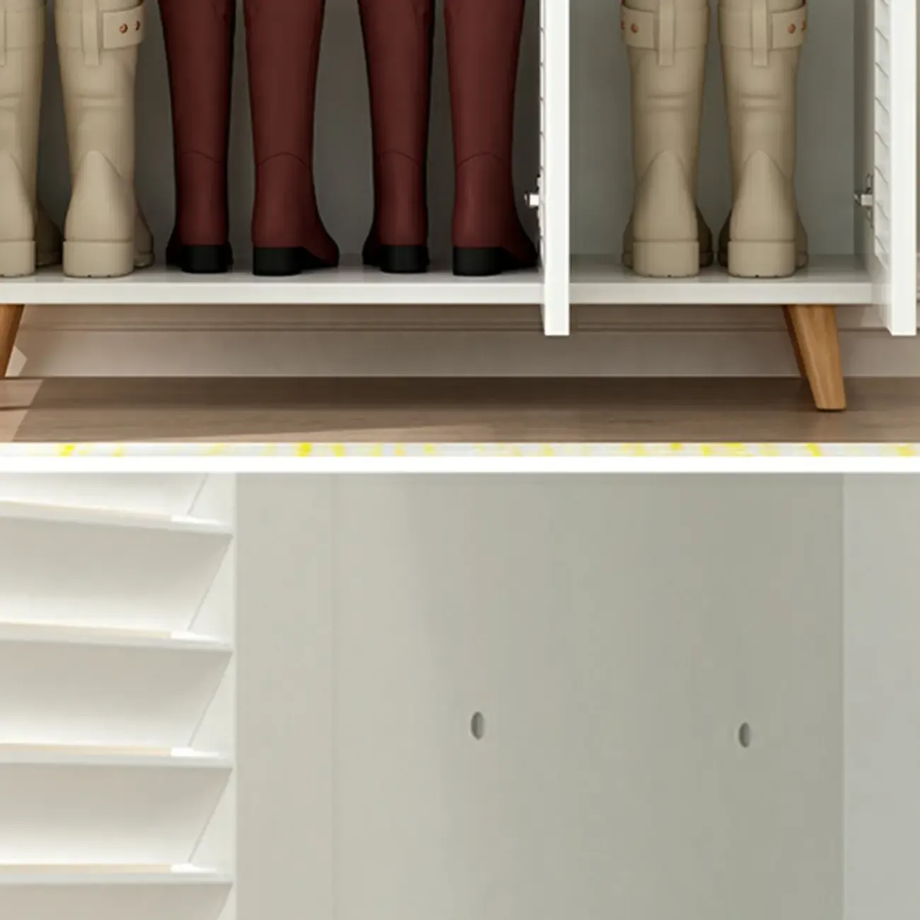 Modern Wooden Ventilated Storage Cabinet with Straight Legs Image - 7