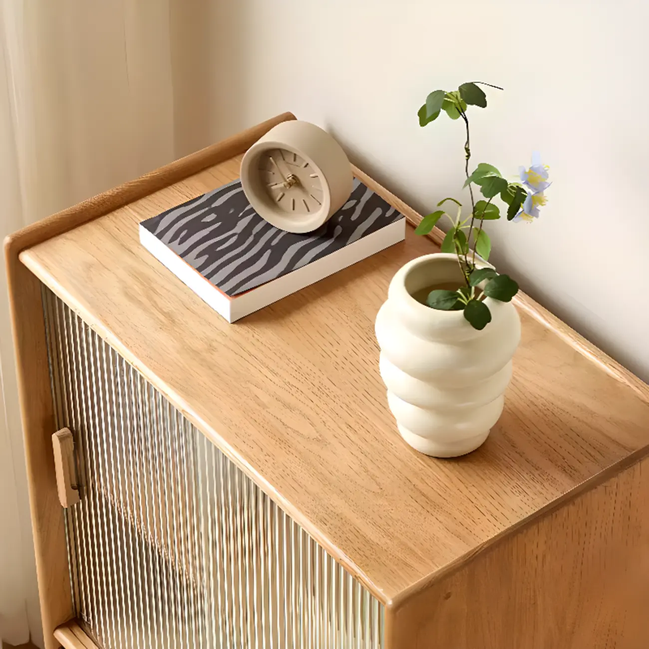 Scandinavian Solid Oak Storage Cabinet with Straight Legs Image - 6 | homeyfad