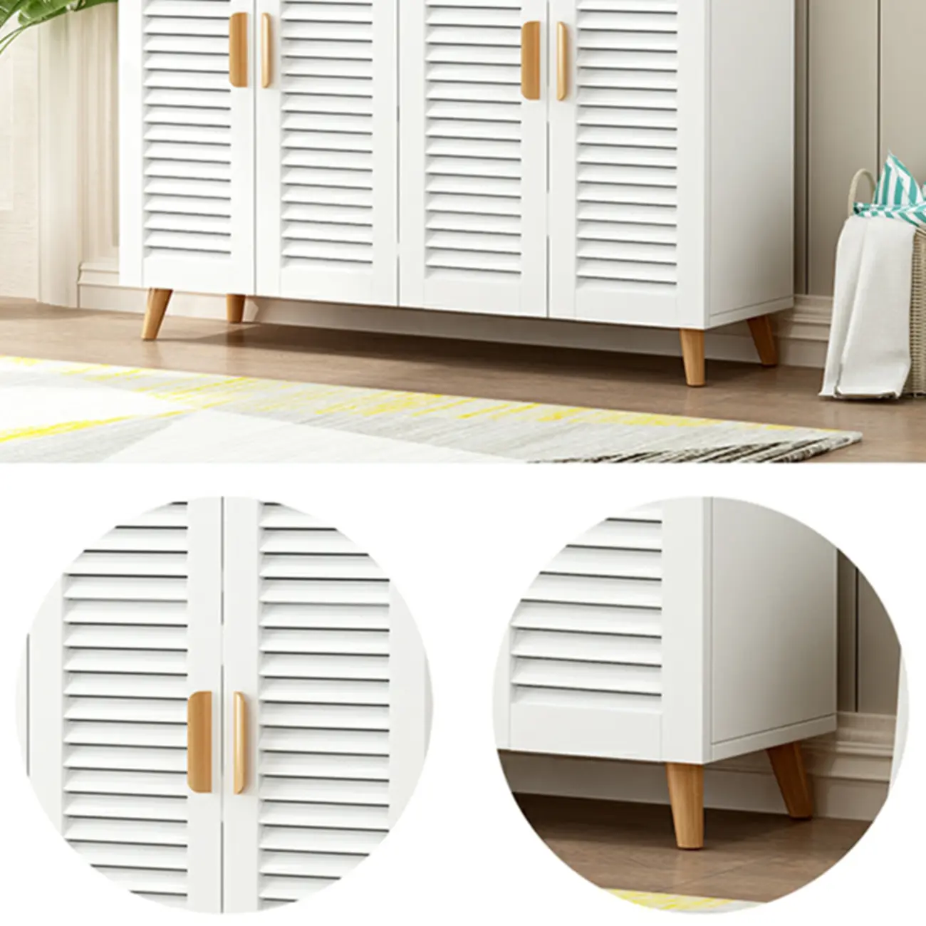 Modern Wooden Ventilated Storage Cabinet with Straight Legs Image - 8 | homeyfad