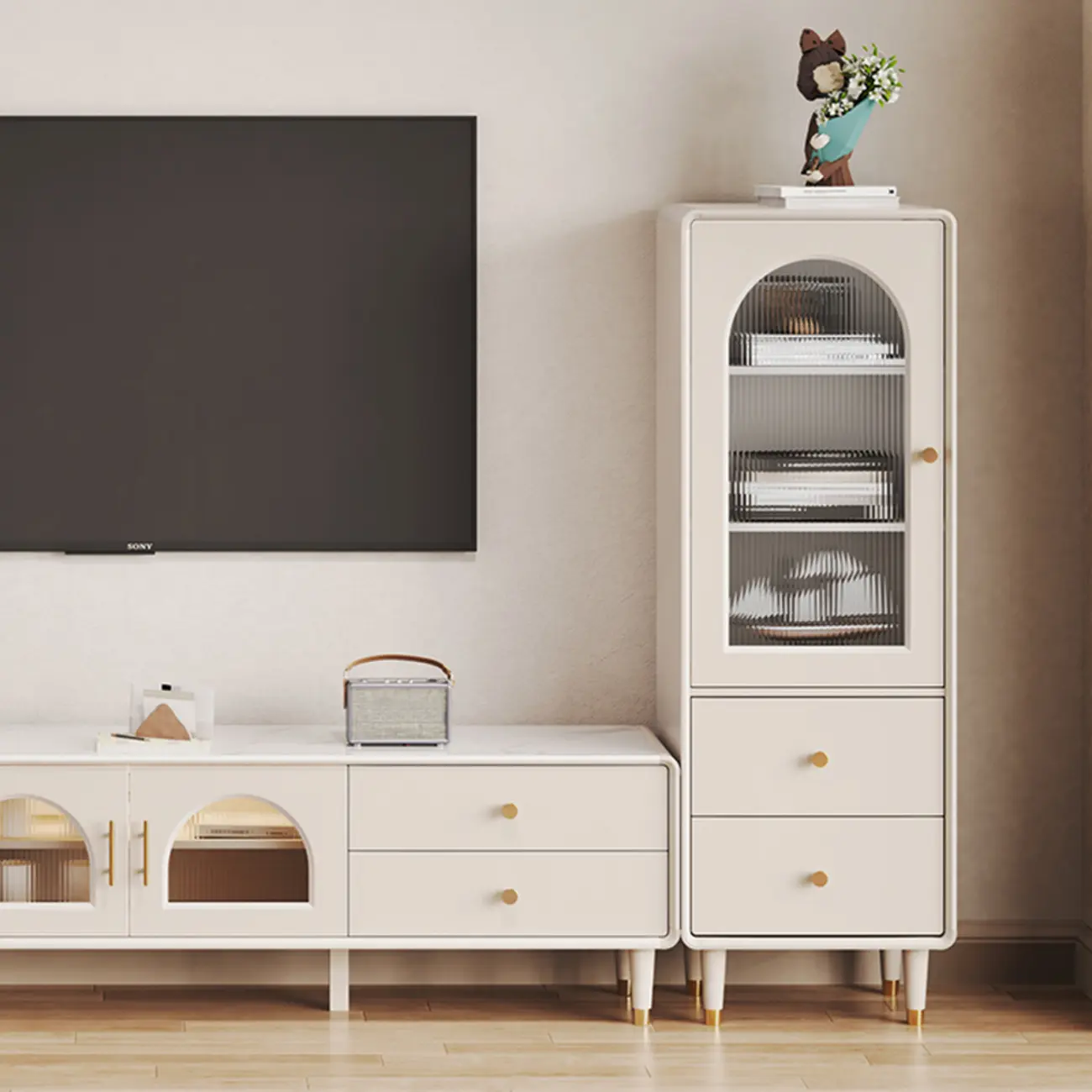 Wooden Free Standing Storage Cabinet with Scandinavian Style  Image - 6 | homeyfad