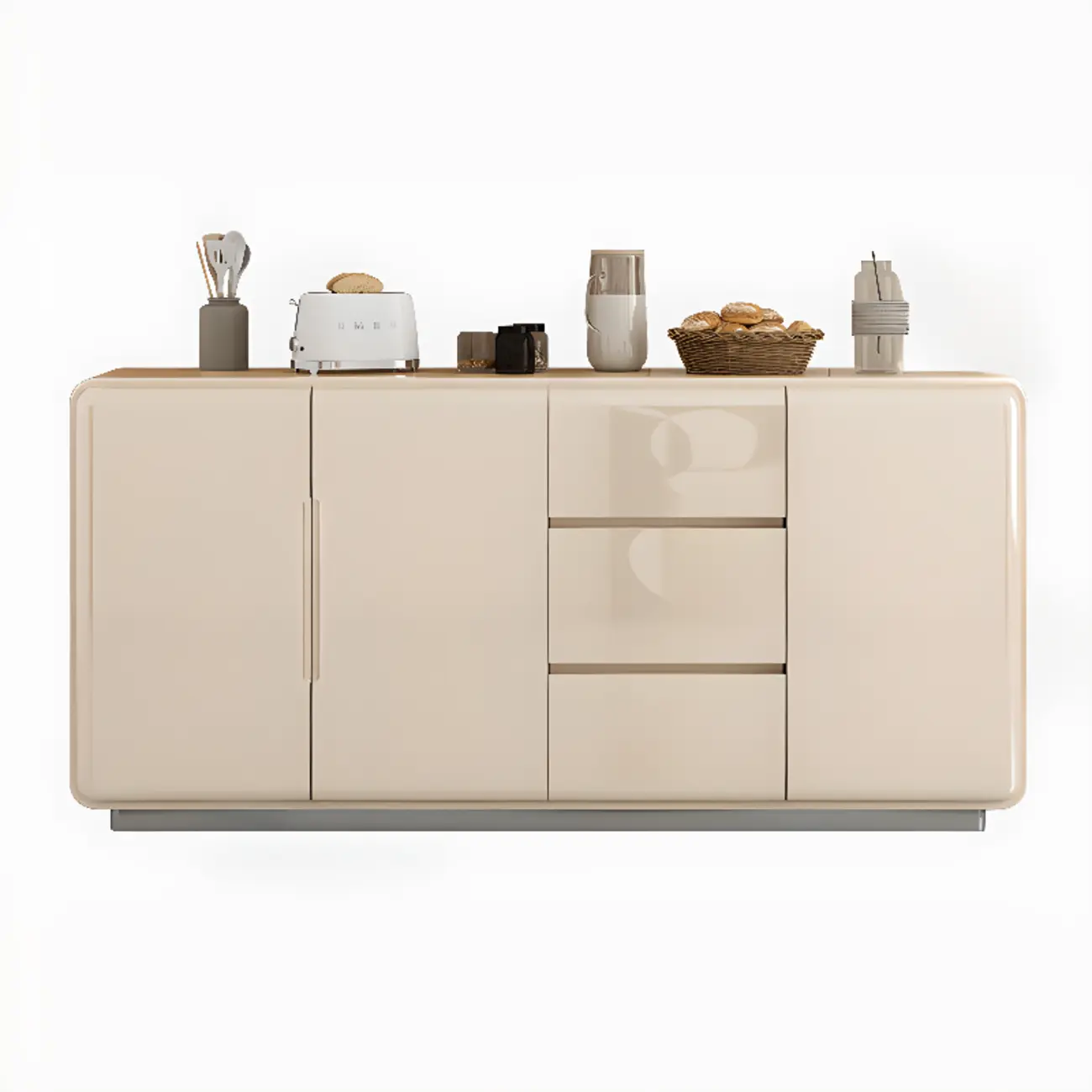 Scandinavian White Sideboard with Drawers & Cabinets Image - 4 | homeyfad