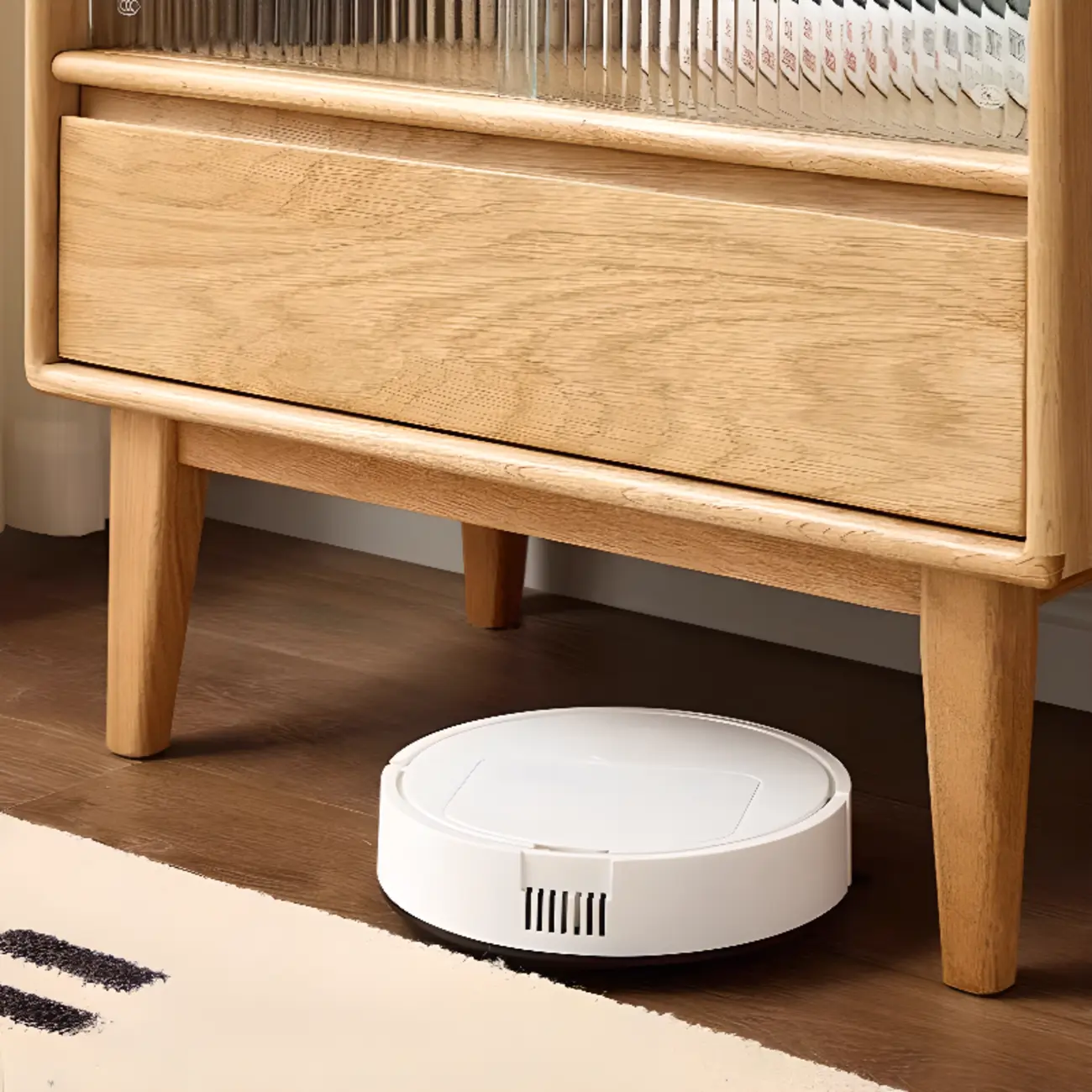 Scandinavian Solid Oak Storage Cabinet with Straight Legs Image - 7 | homeyfad