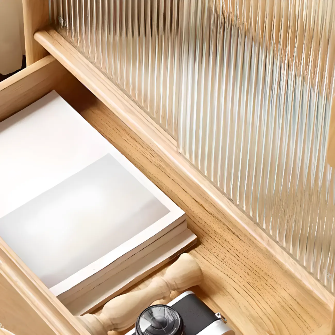 Scandinavian Solid Oak Storage Cabinet with Straight Legs Image - 8 | homeyfad