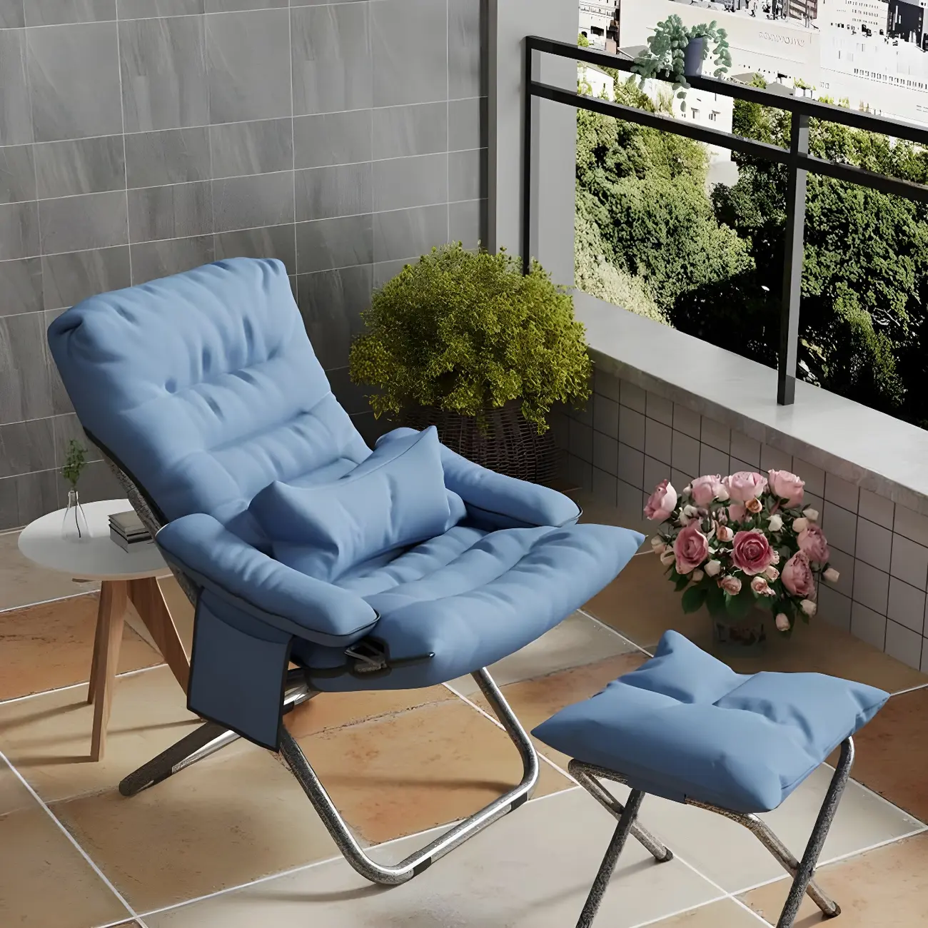 Modern Velvet Rocker Recliner Chair with Storage and Pillow Image - 1 | homeyfad