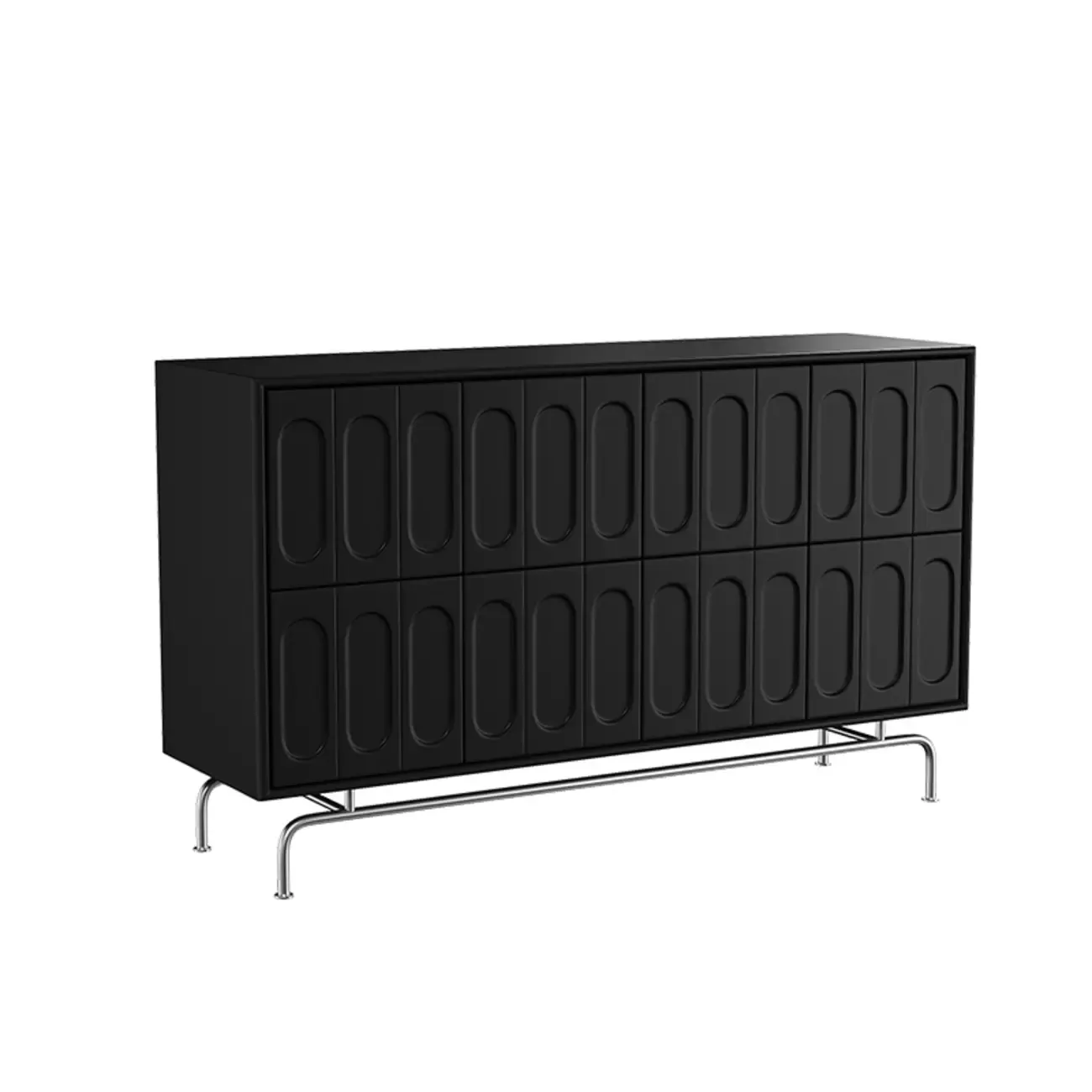 35.5" Modern Pine Black Storage Cabinet for Living Room