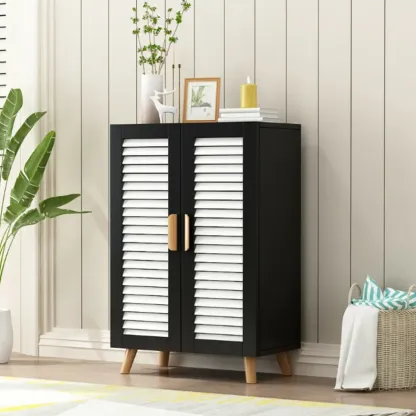 Modern Wooden Ventilated Storage Cabinet with Straight Legs Image - 11