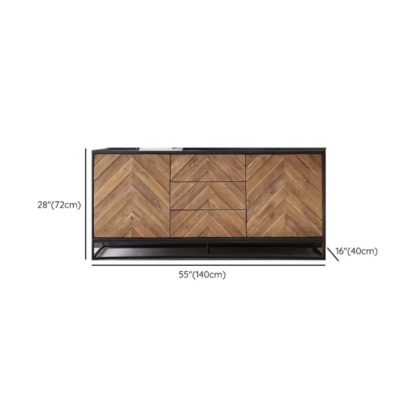 3 Drawers Modern Pine Storage Cabinet for Living Room Image - 13 | homeyfad