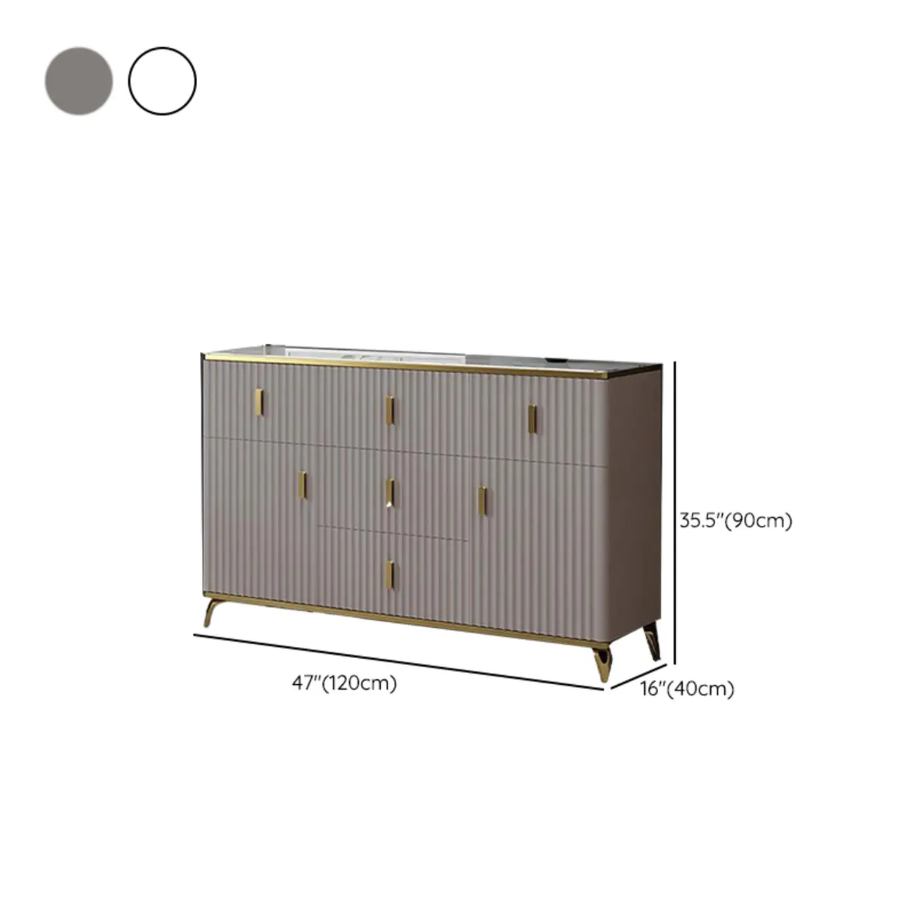 Glam Wooden Living Room Cabinet with Multiple Drawers Image - 13 | homeyfad