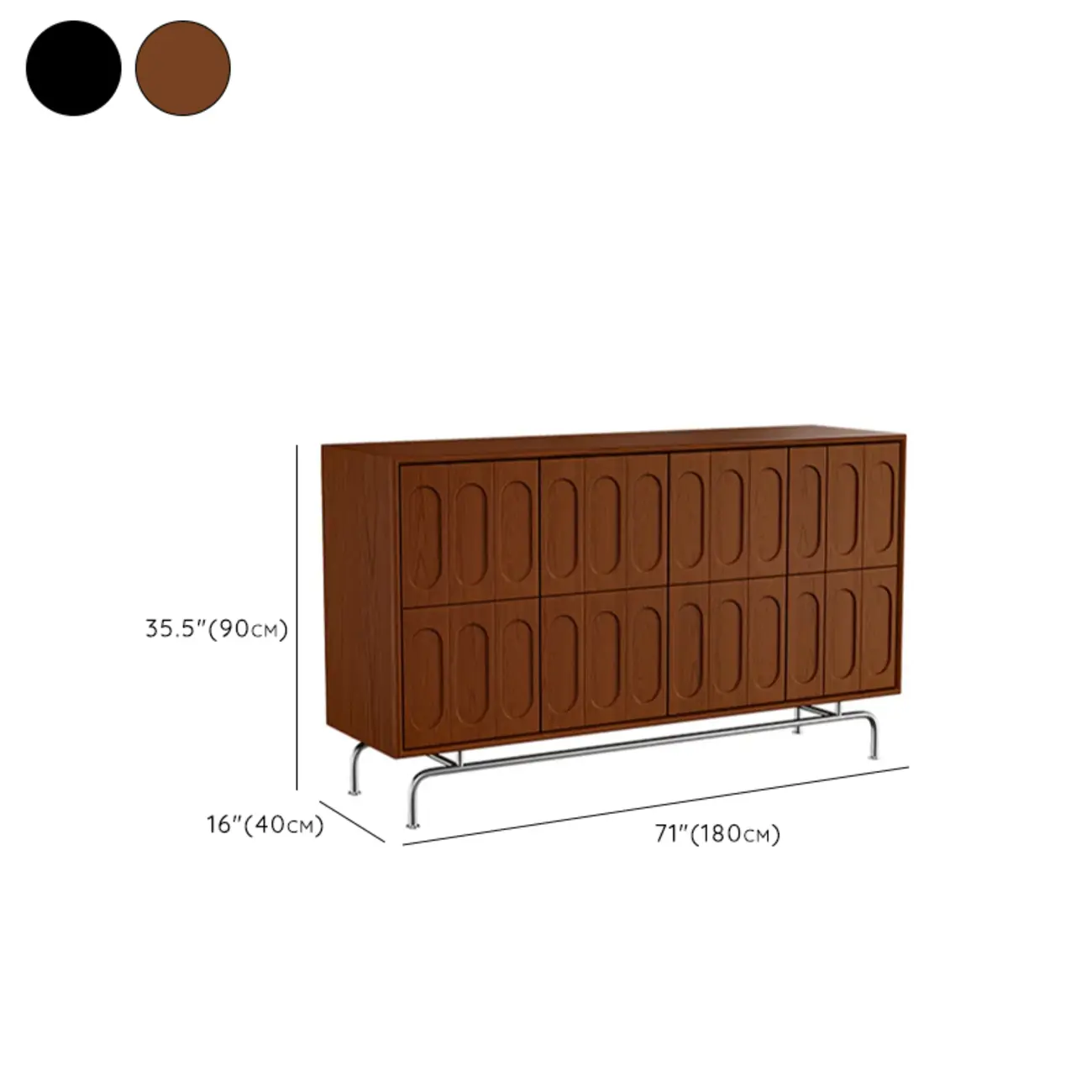 35.5" Modern Pine Black Storage Cabinet for Living Room  Image - 11 | homeyfad