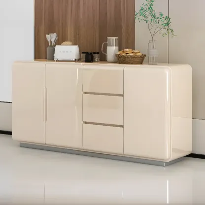 Scandinavian White Sideboard with Drawers & Cabinets Image - 9