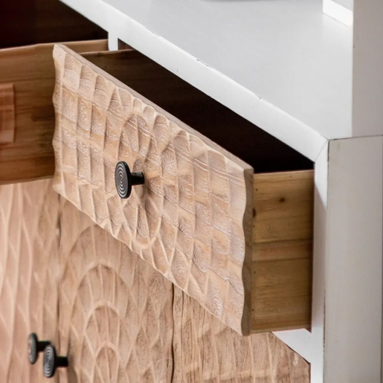 Rustic Freestanding Cabinet with Large Capacity & Iron Base Image - 12 | homeyfad