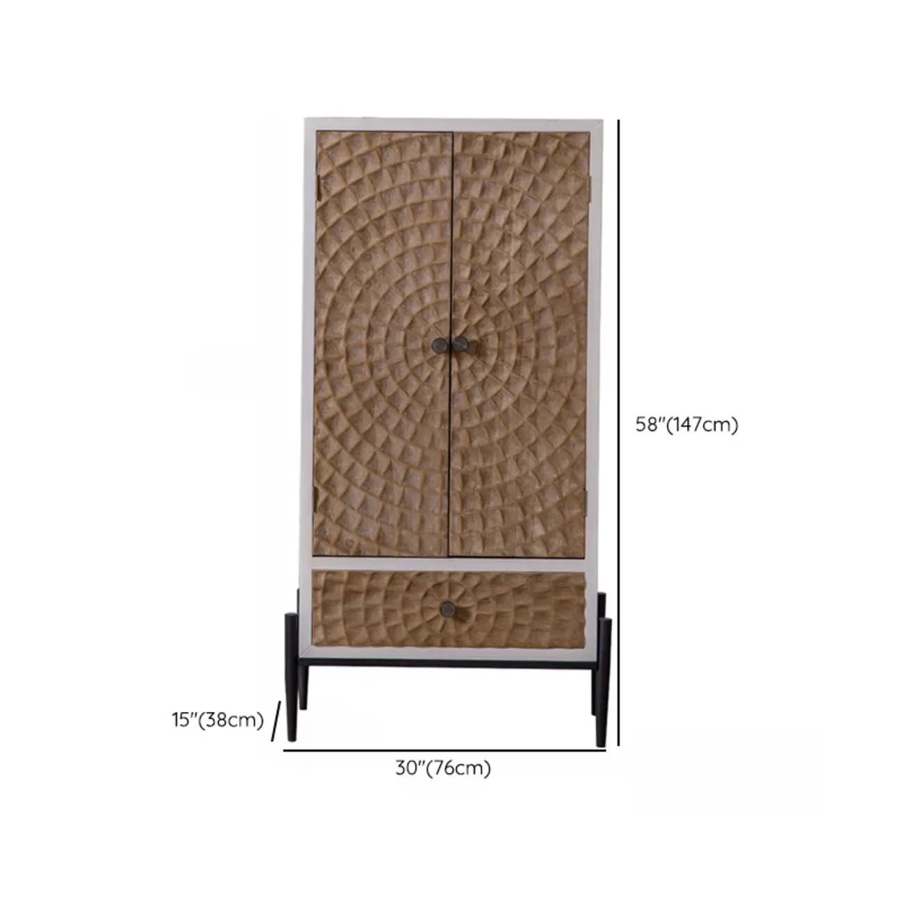 Rustic Freestanding Cabinet with Large Capacity & Iron Base #size | homeyfad