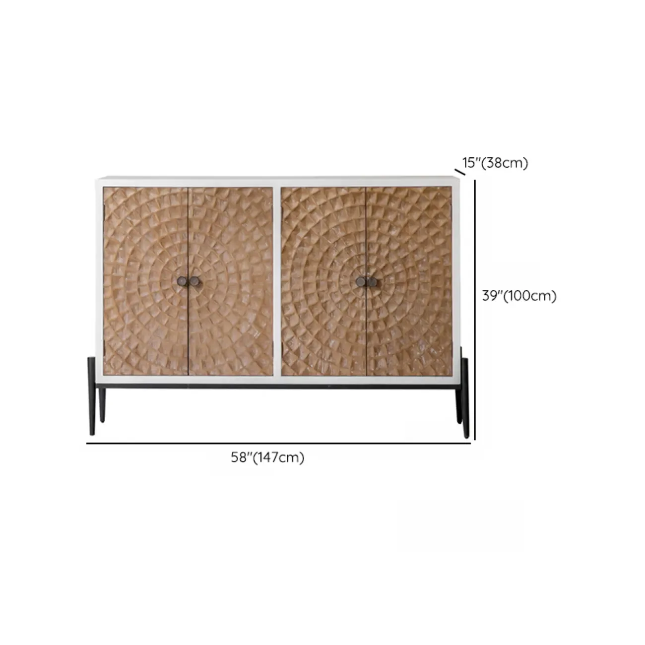 Rustic Freestanding Cabinet with Large Capacity & Iron Base Image - 16