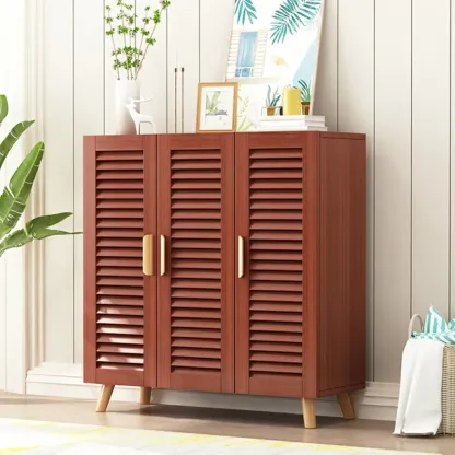 Modern Wooden Ventilated Storage Cabinet with Straight Legs Image - 18