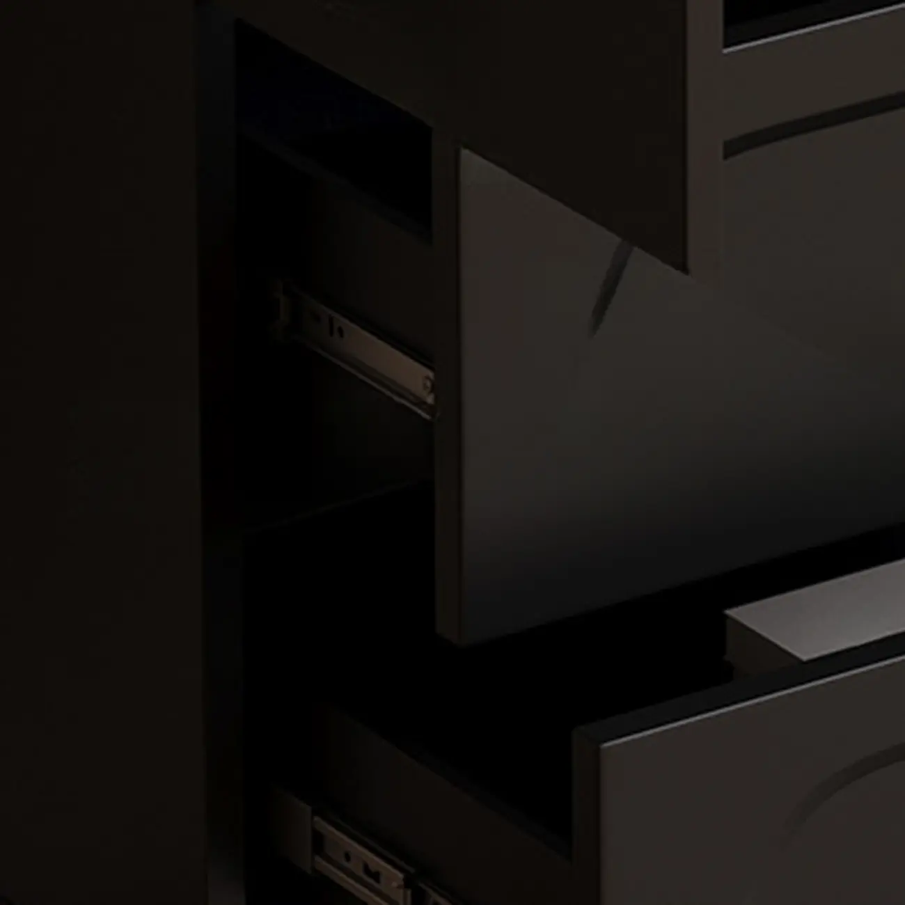 Elegant Black Wooden Accent Cabinet with Drawers & Doors Image - 8 | homeyfad