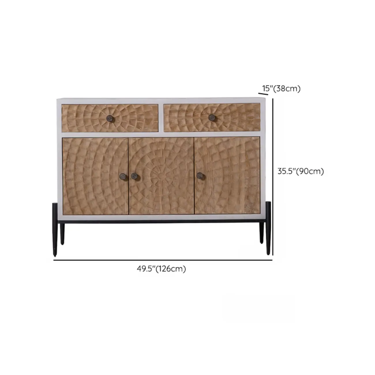 Rustic Freestanding Cabinet with Large Capacity & Iron Base Image - 18