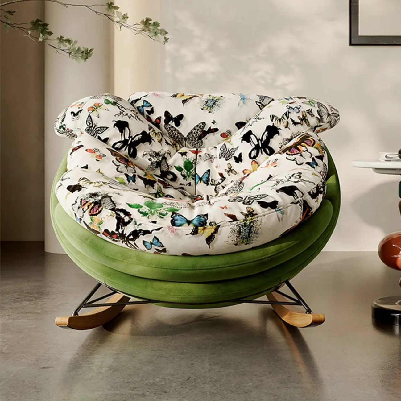 Modern Ergonomic Upholstered Rocking Chair Optional Ottoman Image - 6 | homeyfad