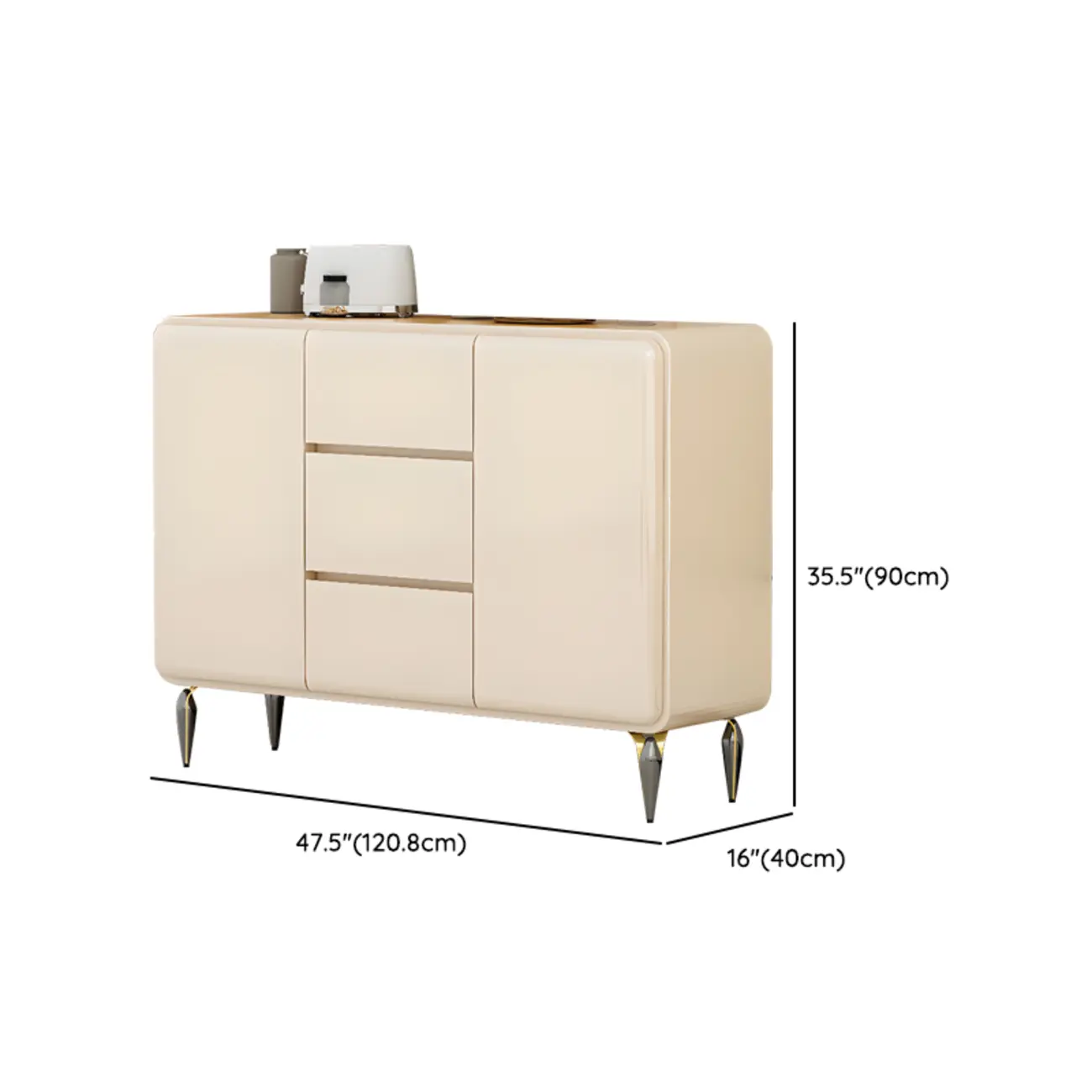 Scandinavian White Sideboard with Drawers & Cabinets Image - 16 | homeyfad