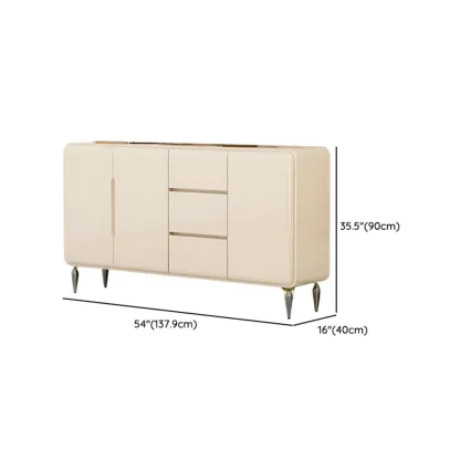 Scandinavian White Sideboard with Drawers & Cabinets Image - 18