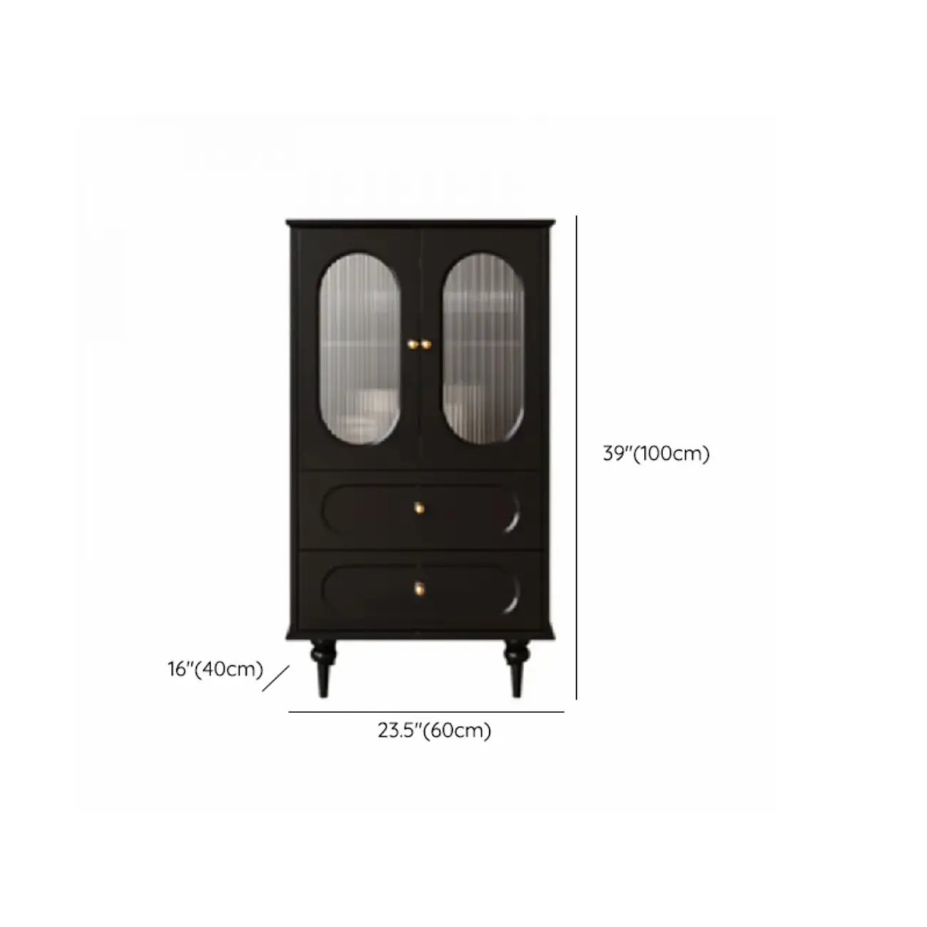 Elegant Black Wooden Accent Cabinet with Drawers & Doors #size | homeyfad