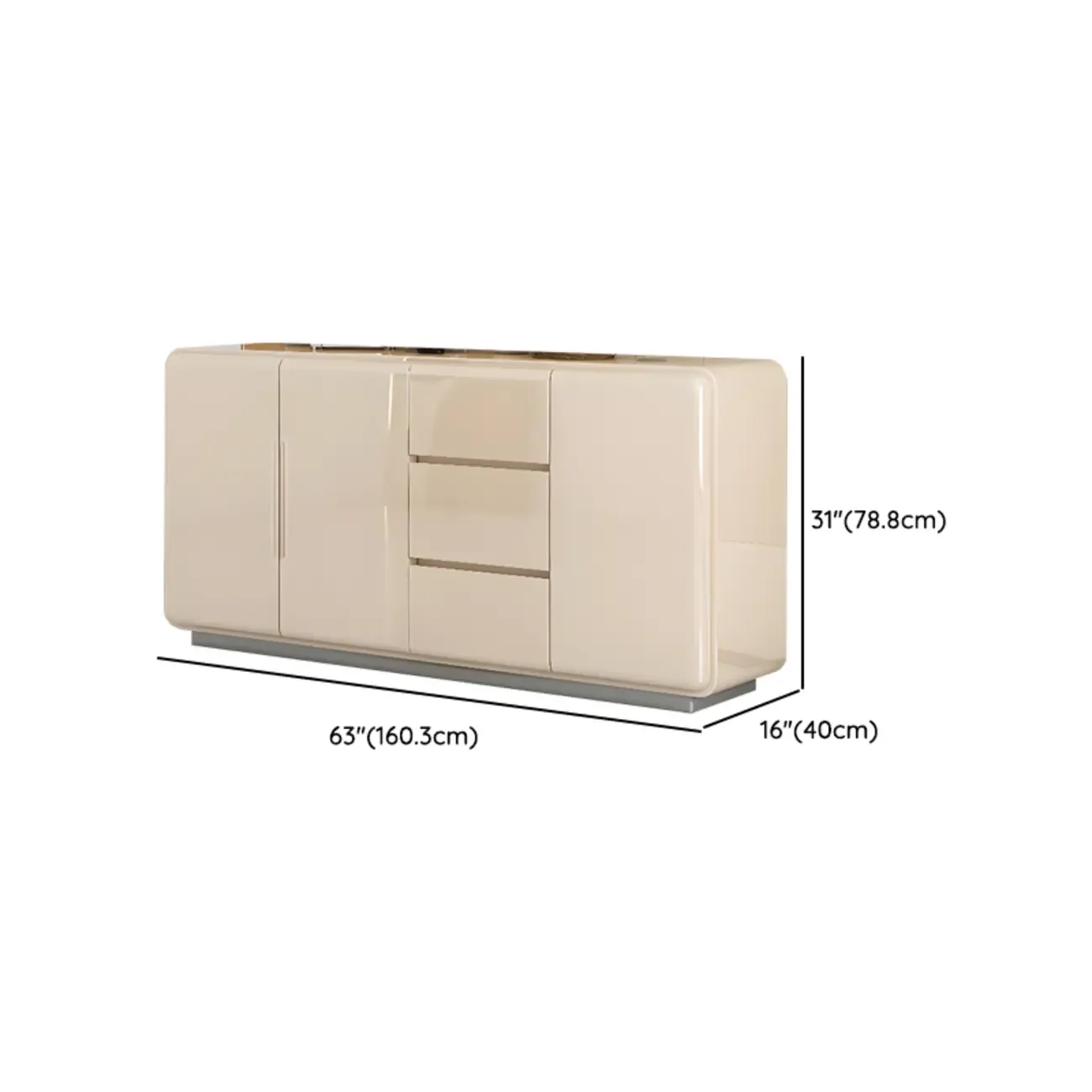 Scandinavian White Sideboard with Drawers & Cabinets Image - 19