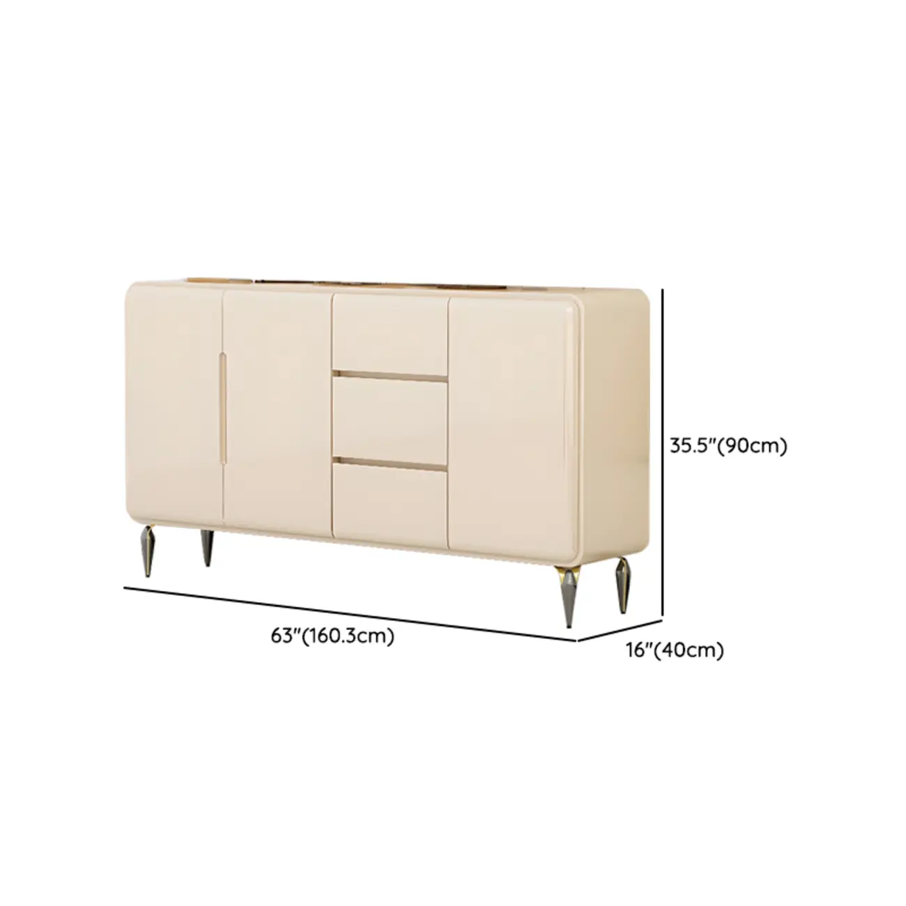 Scandinavian White Sideboard with Drawers & Cabinets Image - 20 | homeyfad