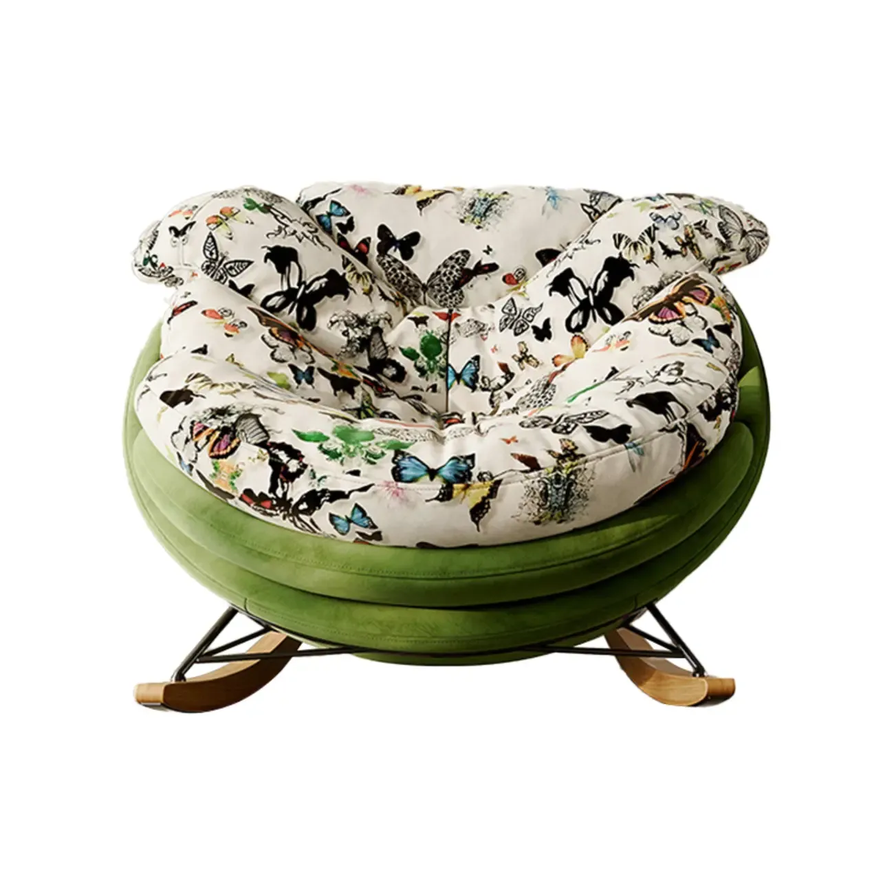 Modern Ergonomic Upholstered Rocking Chair Optional Ottoman Image - 10