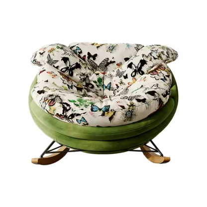 Modern Ergonomic Upholstered Rocking Chair Optional Ottoman Image - 10