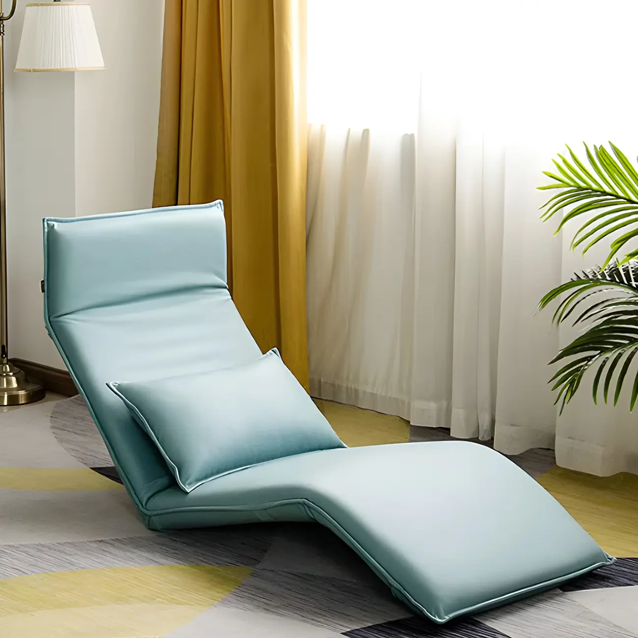 Scandinavian Cotton Ergonomic Manual Recliner Chair with Pillow Image - 1 | homeyfad