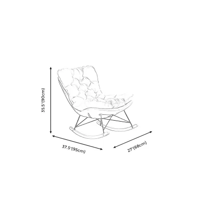 Oversized Modern Tufted Rocking Chair in Orange/White #size