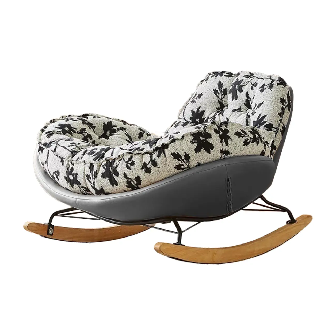 Stylish Upholstered Wingback Rocking Chair for Living Room Image - 7 | homeyfad