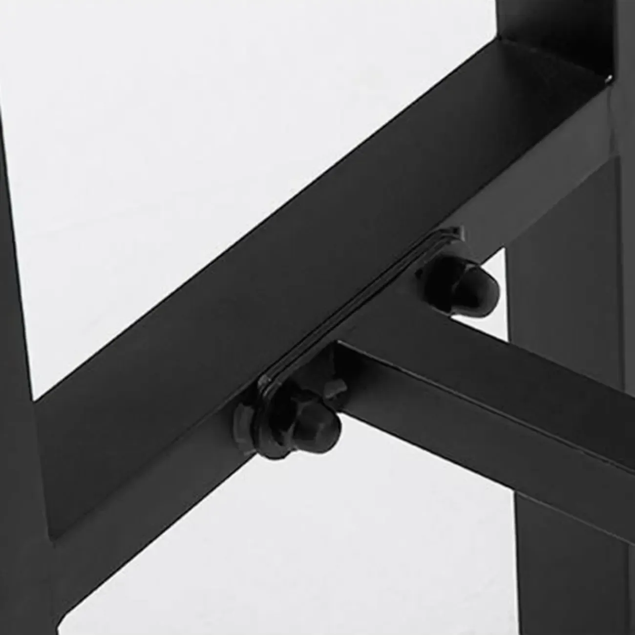 Rustic Solid Wood Rectangular Bar Table with Black Metal Legs for Dining Image - 8