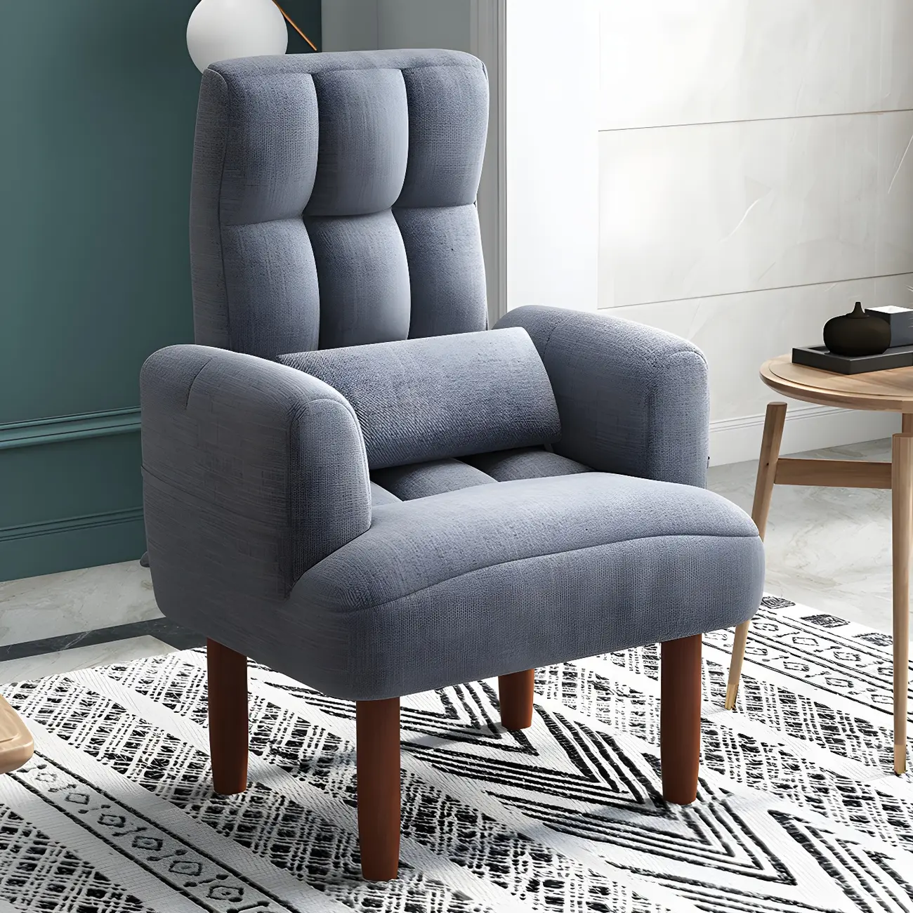 Modern Linen Recliner Accent Chair with One Pillow Image - 1 | homeyfad