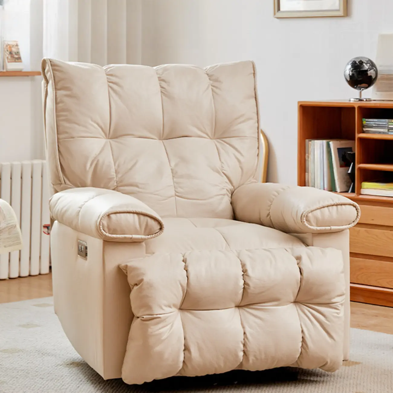 Comfortable Modern Genuine Leather Rocking Recliner Chair Image - 1 | homeyfad