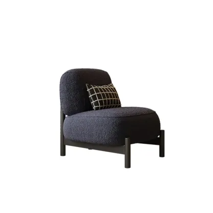 Modern Mohair Side Chairs in Black & Beige Image - 4
