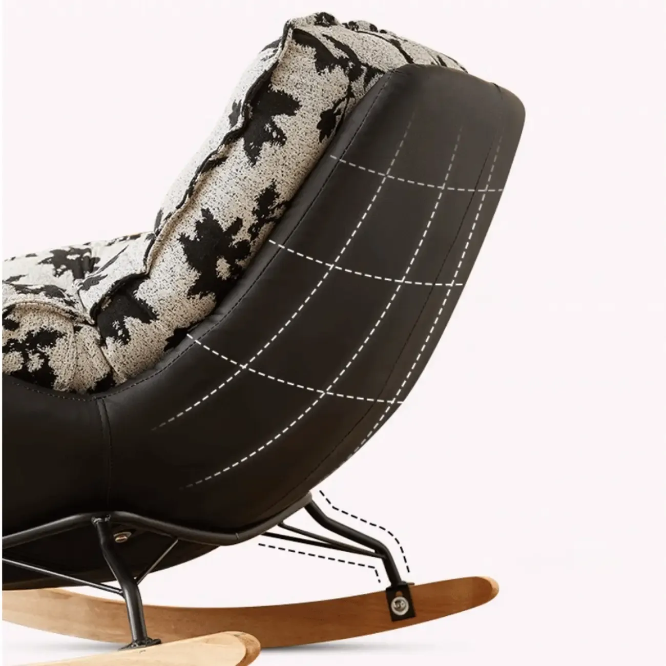 Stylish Upholstered Wingback Rocking Chair for Living Room Image - 13