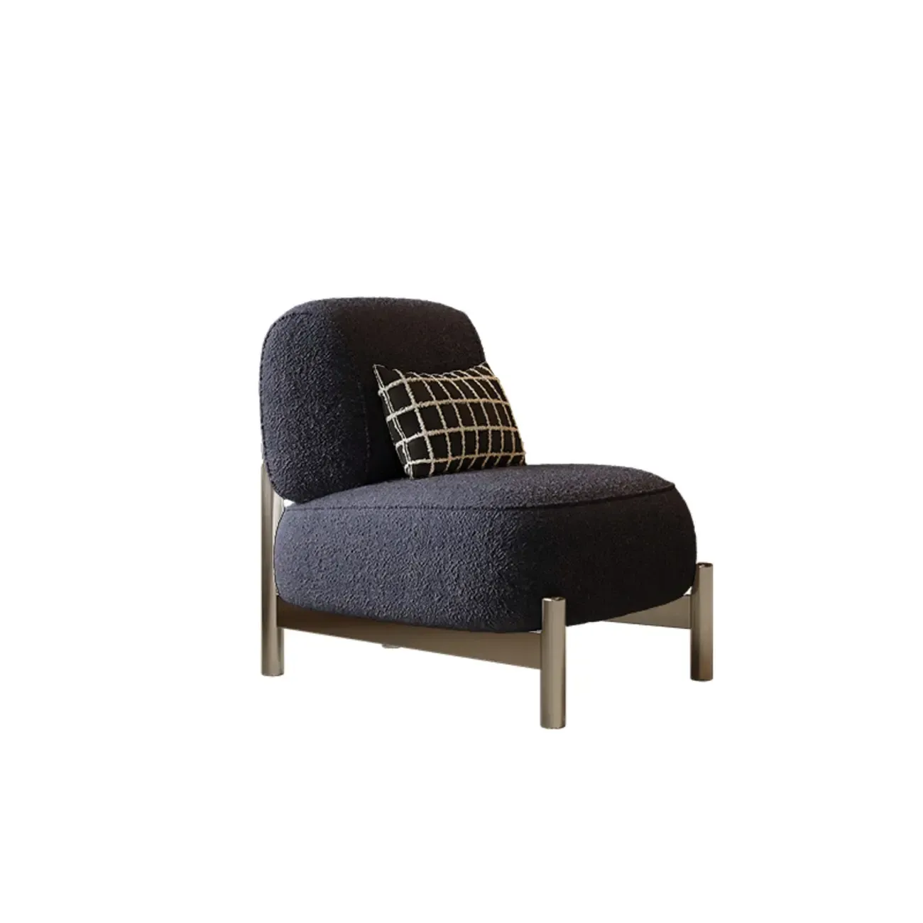 Modern Mohair Side Chairs in Black & Beige Image - 7