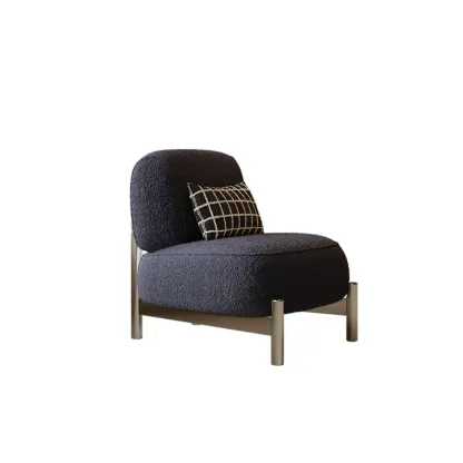Modern Mohair Side Chairs in Black & Beige Image - 7