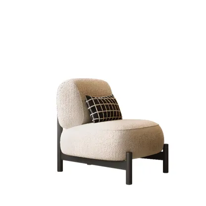 Modern Mohair Side Chairs in Black & Beige Image - 8