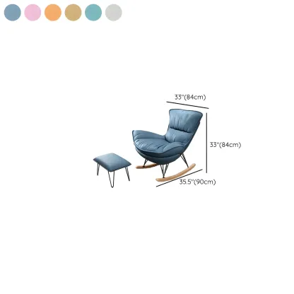Armless Upholstered Rocking Chair with Ottoman for Living Room #size