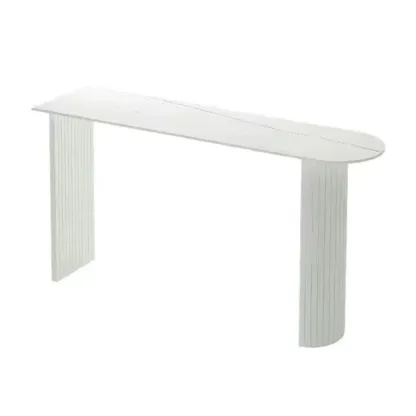 Modern Marble Top Bar Table with Geometric Frame for Dining