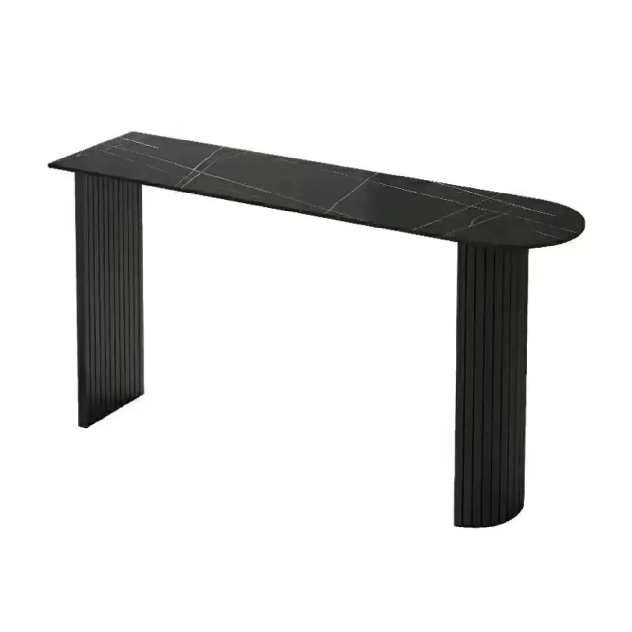 Modern Marble Top Bar Table with Geometric Frame for Dining