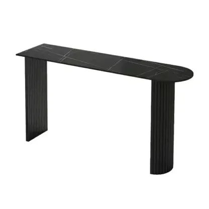 Modern Marble Top Bar Table with Geometric Frame for Dining